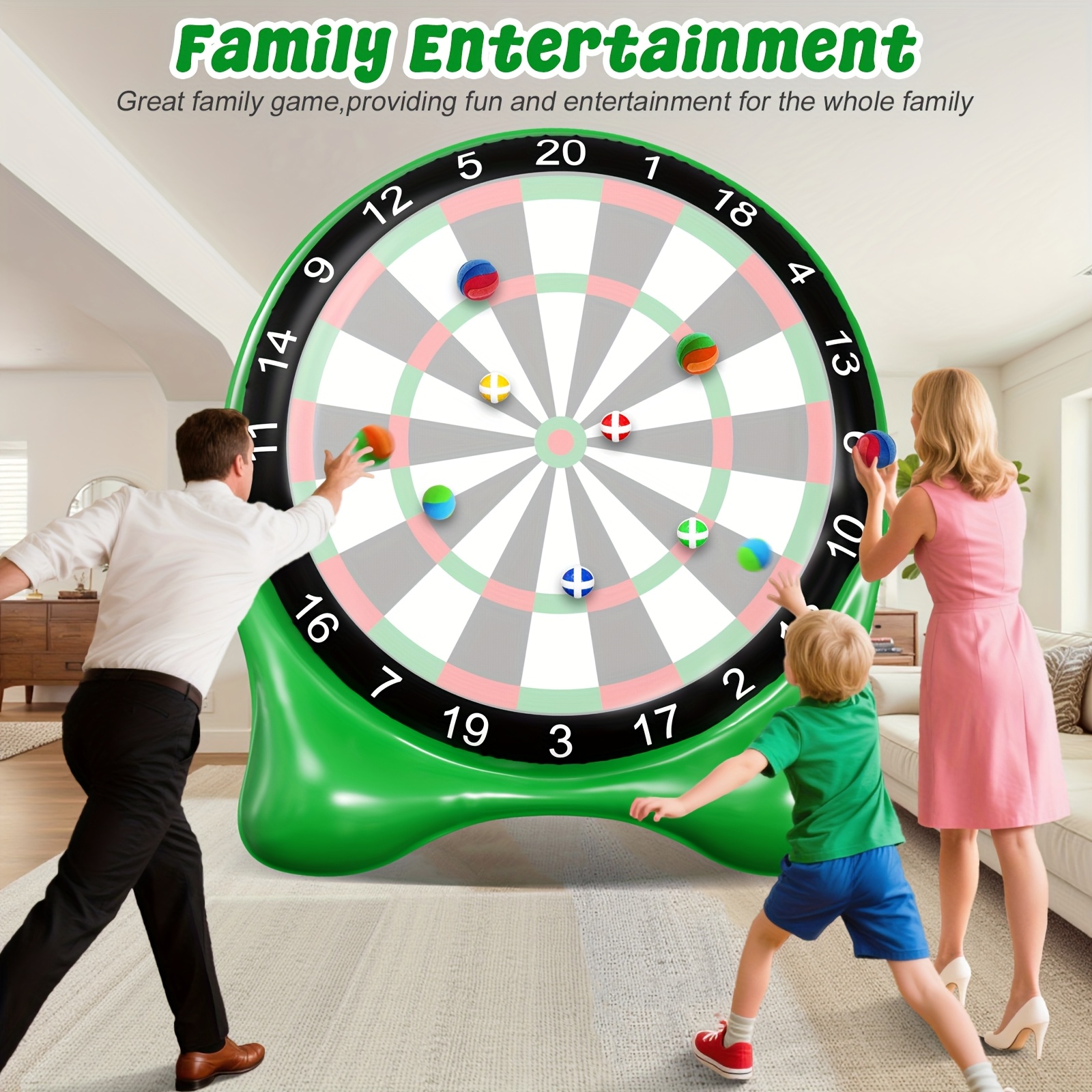 Inflatable Soccer Dart Board, Giant Kick Darts, Indoor Outdoor Lawn Yard Games for Kids Adults Family, Big Jumbo Carnival Games for Party | 6ft Dart Boards with Pump - Image 2