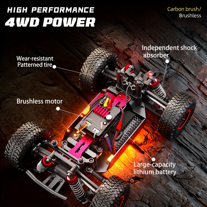 4WD RC Off-Road Monster Truck 1:20 - 34+ MPH Brushless Speed, Reinforced Metal Frame, Programmable LED Light Show | All-Terrain Remote Control Car, Toy Gift for Kids, Teens, Adults, Hobby Grade Racer - Image 7