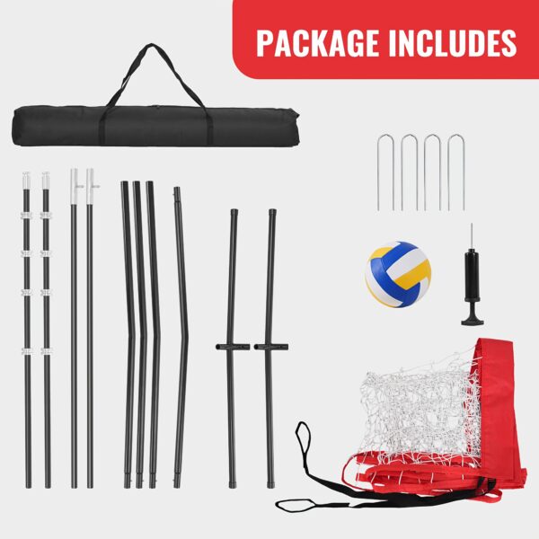 1pc Rengue 12ft Beach Volleyball Set - Portable Nylon Net with Carry Bag, Adjustable Height, Outdoor/Indoor PE Volleyball Kit for Backyard, Pool, Beach - No Electricity Needed - For Families & Friends - Perfect Gift for Christmas, Halloween - Image 4