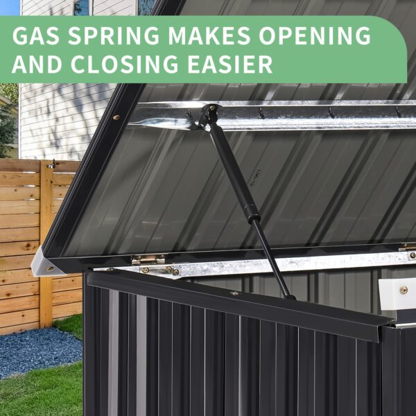 Waterproof Metal Storage Shed 3.3x5.6FT - Ideal for Garden, Backyard, Patio | Durable Outside Storage for Trash Cans, Toys, Weeding Tools - Image 7