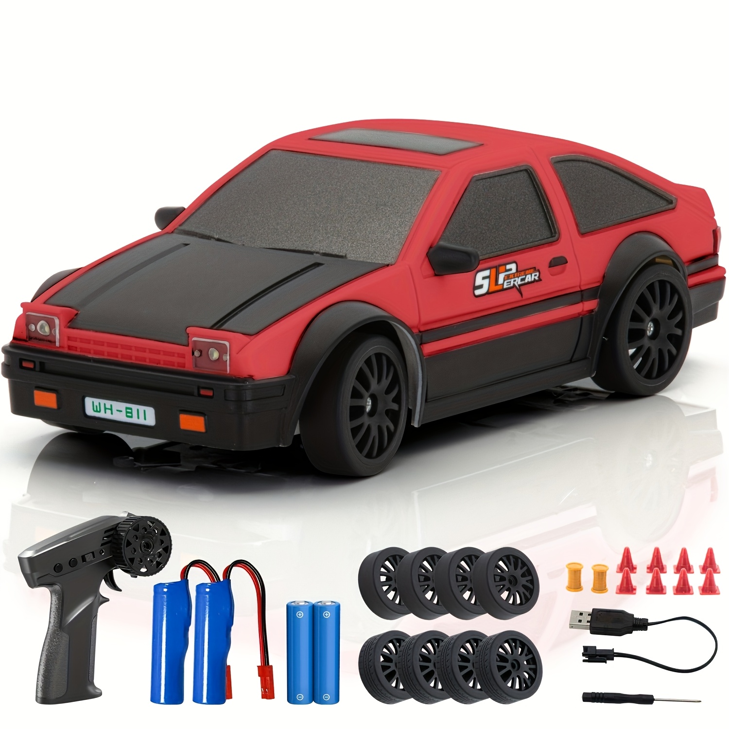 1:24 Scale 2.4GHz Remote Control Car Remote Control Four-wheel Drive Drift Car 15KM/H Drift Car With Front And Rear LED Lights Drift Tires For Boys And Girls Over Six Years Old Birthday, Holiday Gifts - Image 3