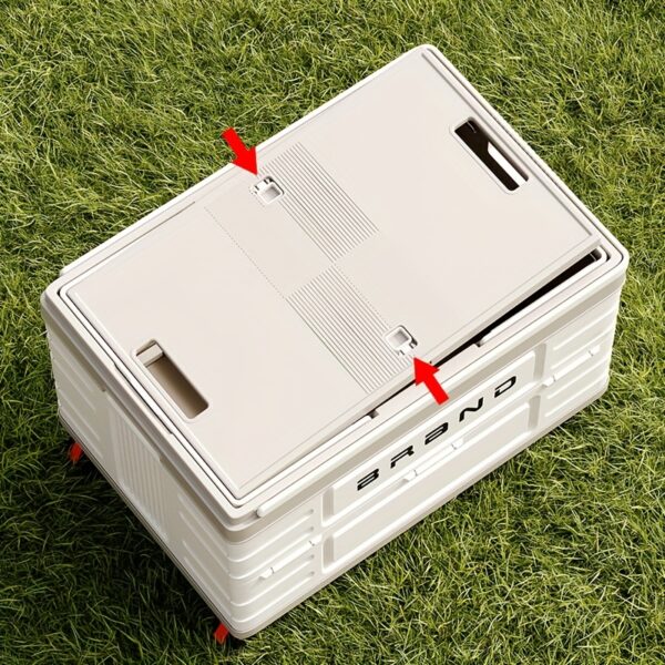 ZHOHO TANT 17.44gal Foldable Outdoor Storage Box with 360° Swivel Wheels & Handle, Durable Plastic Portable Crate for Camping, Shopping, Picnics - Multi-Purpose Space-Saving Design, Camping Storage, Picnic Essentials Carrier, Box,Cabinet,Rack for Outdoor Storage - Image 10