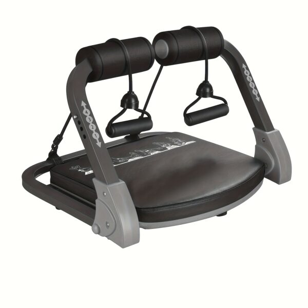 SRIFY Multi-Functional Ab Trainer Machine | Adjustable Resistance Levels for Core Workouts & Strength Training | Compact Design for Home Use | Durable Iron Frame with Comfort Grip Handles | Non-Electric, Ideal for Muscle Toning | Sleek Gray/Black with Red Accents, Gym Accessories, YOSUDA - Image 3