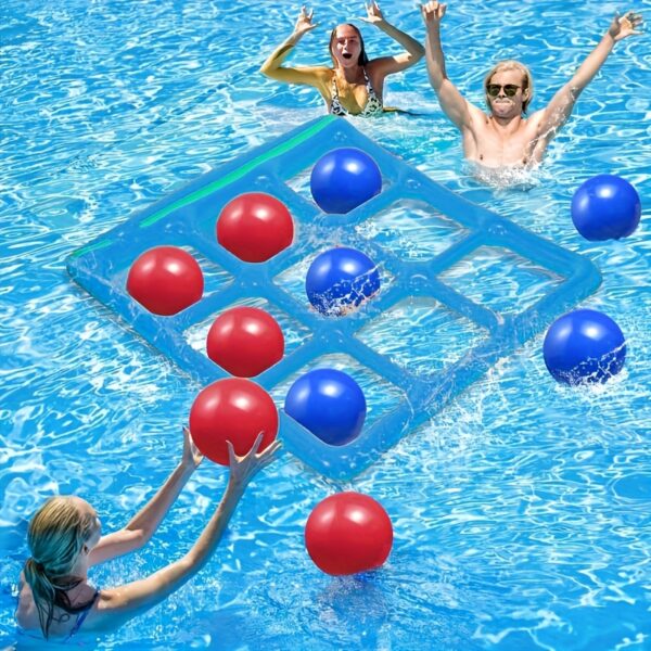 Inflatable Tic-tac-toe Throwing Game, Summer Water Entertainment, Family Interaction, Nine-square Grid, Beach Ball Throwing. - Image 4