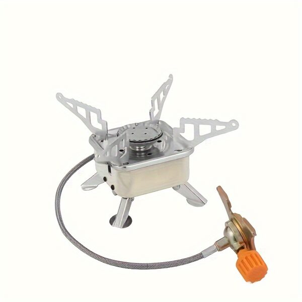 Windproof camping stove camping gas stove, portable foldable stove, used for outdoor backpack hiking and picnicking. Portable foldable camping stove - ideal choice for outdoor exploration, picnicking, and grilling, material, iron - Image 9
