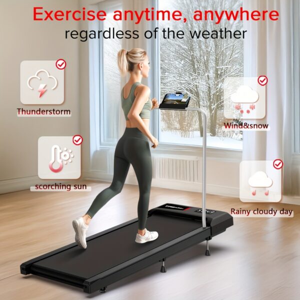 Walking Pad Treadmill With 10% Incline And Handle Bar, 265LBS Capacity, Easy To Install, LED Display, 3 In 1 Under Desk Treadmill With Remote Control, Detachable Handrail, Compatible With KINOMAP App - Image 6
