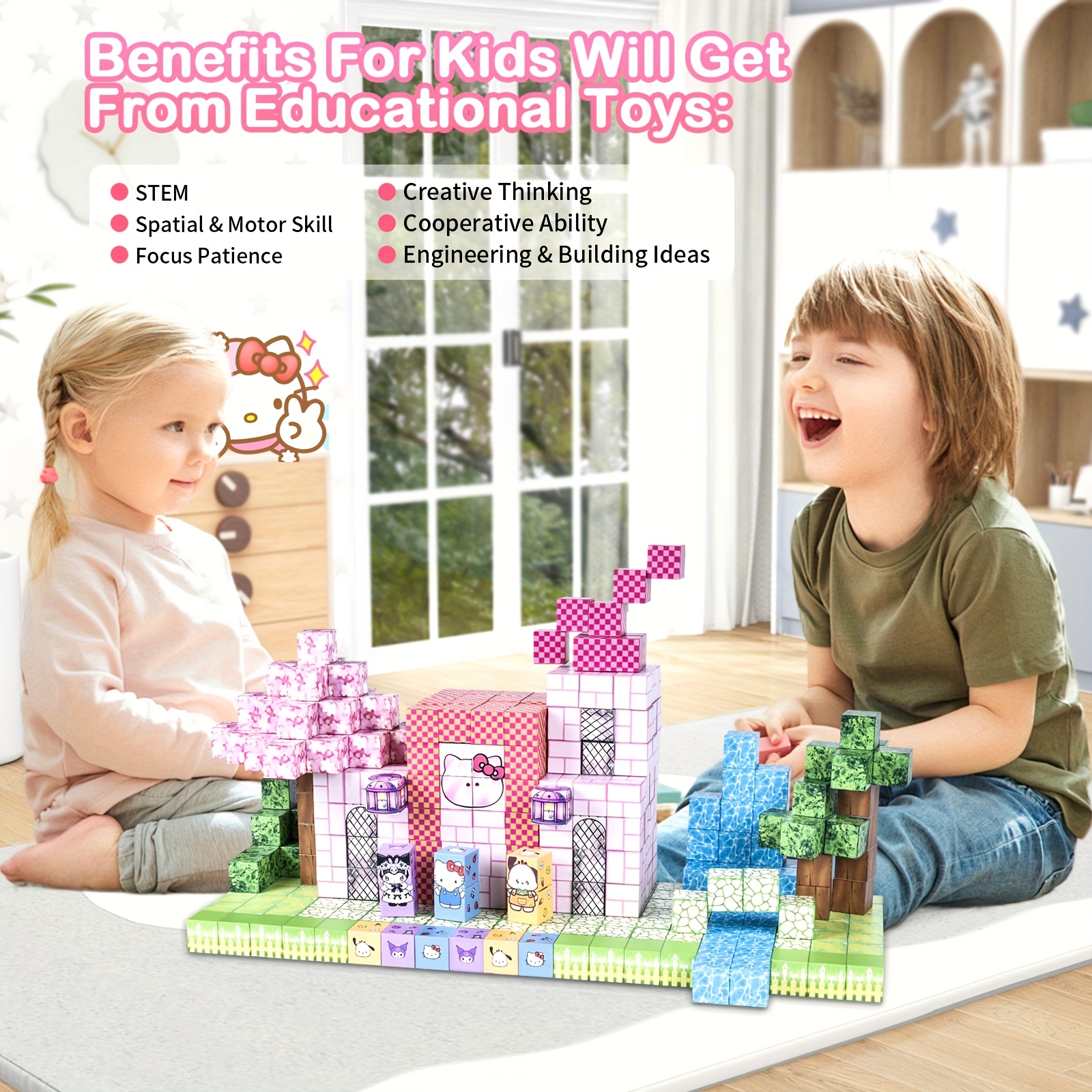 Sanrio'S for hello kitty 100 - Piece Magical STEM Set: Build Enchanting Bow - Castle Kingdoms - Image 7