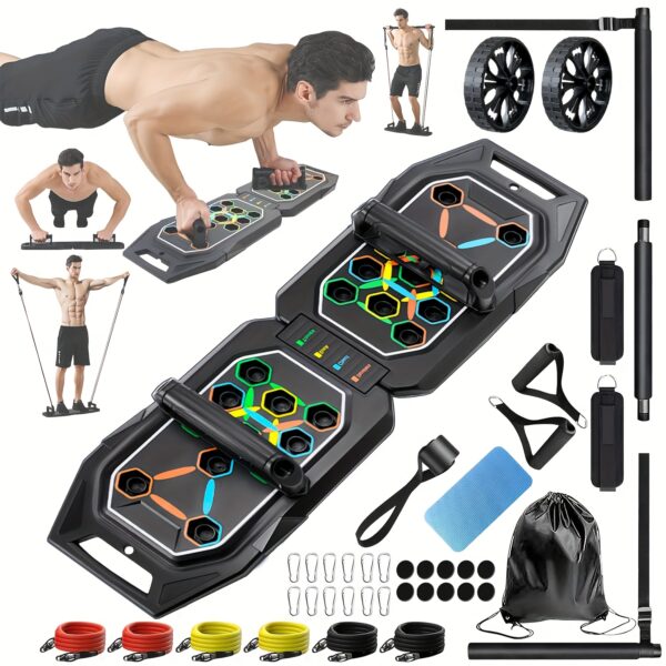 [Home Gym Push-Up Trainer Board] Versatile Push-Up Board for Home & Gym - Chest Muscle Trainer, Strength Training Aid, Non-Electric, Durable PP Material, Black - Image 3