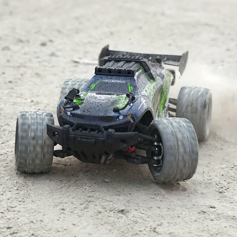 4WD High-Speed RC Off-Roader | 35KM/H Stunt Toy Car With Wheelie Bar & Adjustable LED Lights | 1:18 Scale Model | 7.4V Long-Life Battery | All-Terrain RC Truck For Adults & Kids - Outdoor Gift - Image 9