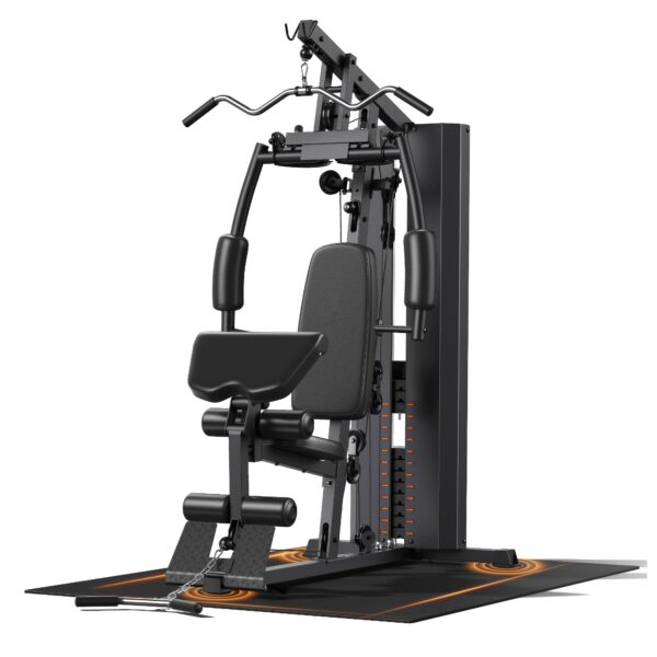Versatile Adjustable Cable Machine for Home Gym - Full Body Workout Equipment with Pulley System, Includes Leg Press & Preacher Curl Pad - Sleek Black Iron Design - Perfect Christmas Gift for Men & Women, Gym Accessories