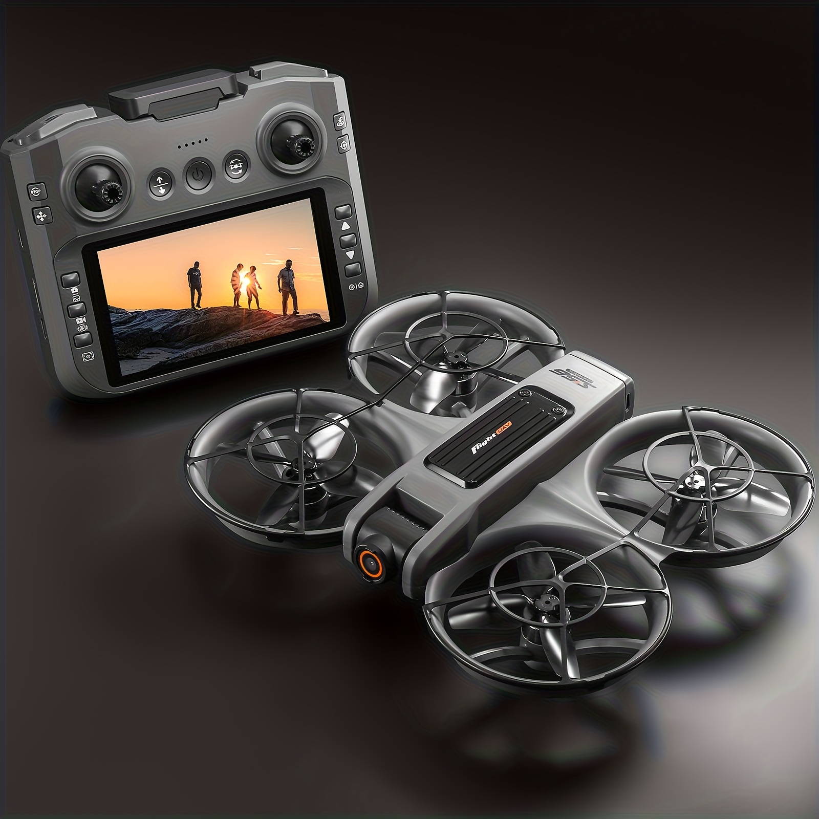 2025 New Large Screen Quadcopter RC Drone, Equipped with HD Dual Cameras, 12.5cm/4.92 Inch Screen, Brushless Motor, Optical Flow Positioning, Six-way Control, One-key Takeoff/landing, Gravity Sensor, 150° Electric Adjustable Camera, 100m Range, Very Suitable for Beginners, Perfect Holiday Gift And Pilot Gift, Versatile Aircraft, Durable Metal Structure.