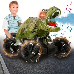 [5+ Monster RC Car] 5+ Monster Stunt RC Car, Remote Control Monster Truck Toys | Stunt Drift With Lights, Sound And Spray, Indoor Outdoor All Terrain Motorized Toys, Kid's Birthday Holiday Easter Gifts