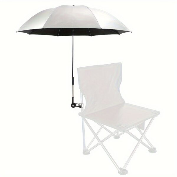 47" Portable Chair Umbrella with Clamp - 360-Degree Swivel, Adjustable Height, Alloy Steel Frame, Easy Wipe Clean, Ideal for Beach Chairs, Strollers, Wheelchairs & Golf Carts - Classic Blue - Image 5