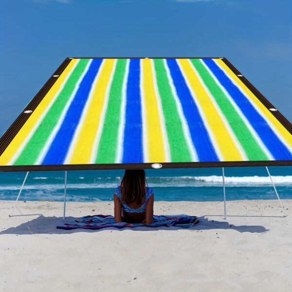 [Beach Sunshade] Colorful Outdoor Beach Windbreak, Sunshade Cloth | Suitable for Beaches, Pavilions, Swimming Pools, and Holiday Gifts - Image 10