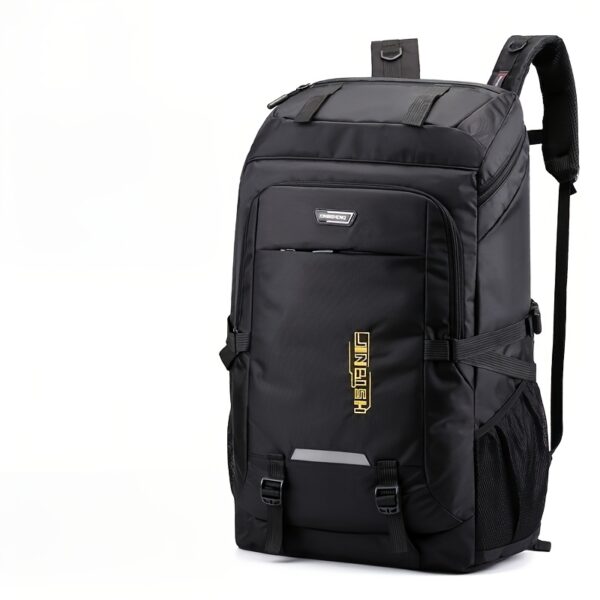 YOBENKI Large Capacity Travel Backpack with Laptop Compartment, Adjustable Shoulder Straps, Lightweight Polyester Lining for Hiking, Camping, Business & Daily Use - Black, Backpack for Travel, Camping Gear, Sleek Design, Secure Zipper Closure - Image 3