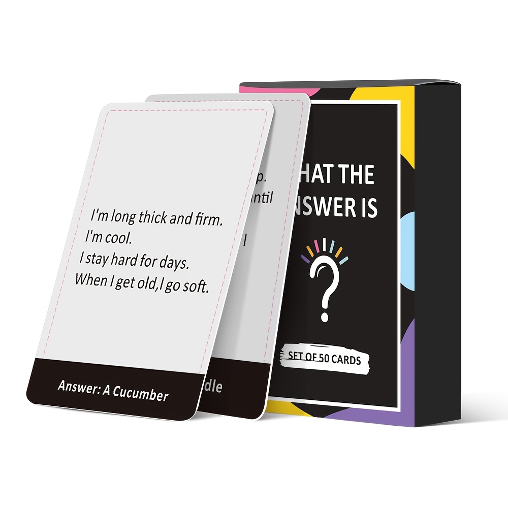 What The Answer Is" Fun Guessing Card Game - 50 Cards, Perfect for Adults' Party Nights & Holiday Gatherings | Ideal for Halloween, Christmas, Thanksgiving