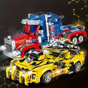 1950+ Pieces of 2-in-1 Mecha Robot Vehicles with Moving Joints and Wheels - ABS Material, Perfect for Birthday Gifts, Desktop Decorations, Christmas Gifts, and Movie Characters