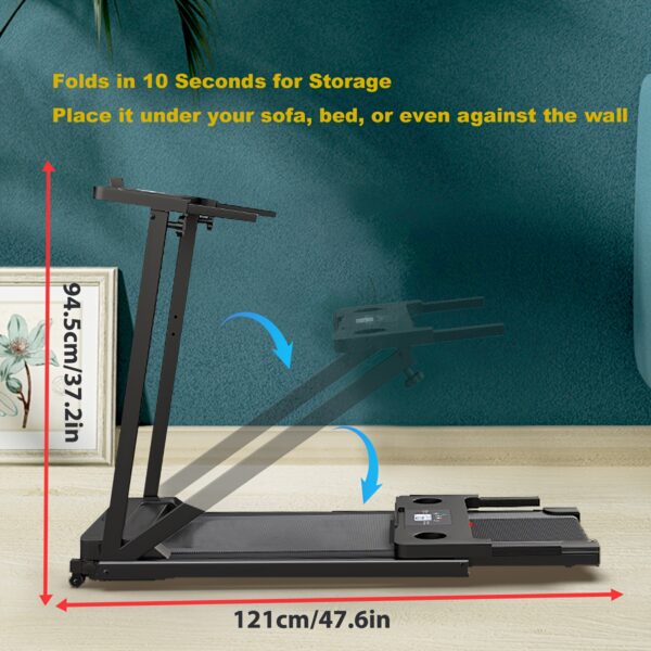 [Portable Walking Treadmill] Portable Walking Treadmill, 1pc, 300 Lb Capacity, Under Desk Treadmill Walking Pad With Handle Bar - Small Footprint, Household Treadmill, No Assembly Required - Image 4