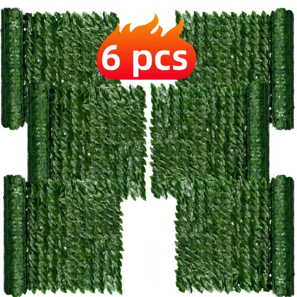 [UV-Resistant Fence] 6 Rolls Expandable Outdoor Artificial Vine Privacy Fence Panels | Durable Plastic, UV-Resistant, Easy to Hang, 236.2 Inches X 19.7 Inches, Natural Appearance, Perfect for Patios, Gardens, Balconies, Backyards, Thanksgiving, and Other Garden Privacy Solutions