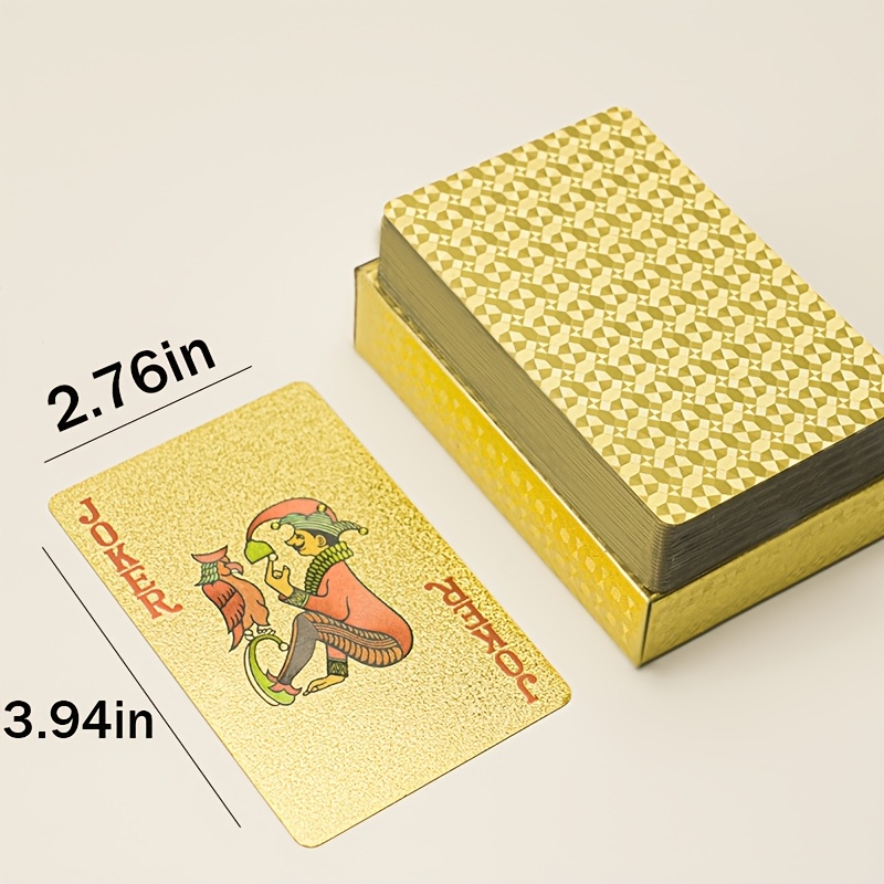 4 Decks Waterproof Playing Cards, Plastic Golden Foil Playing Card, Standard Poker Cards, 4 Colors Cool Games Gifts for Adults Family Party And Game (Golden Black K-word Constellation) - Image 2