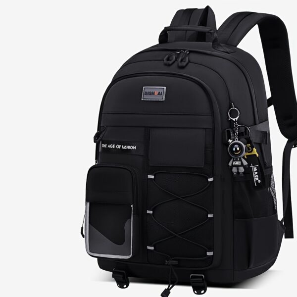 [Nylon Casual Backpack] Durable Nylon Casual Backpack - Large Capacity, Spine Protection, Zipper Closure - Hand Wash, for High School Middle School - Image 5
