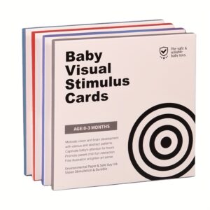 JIAJCHUF Baby Visual Stimulation Cards Ages 0-3 Months - High-Contrast Black & White Flashcards for Brain Development, Cognitive Learning & Visual Skills - Educational Toys for Infants & Toddlers, Vibrant Color Scheme, Safe Infant Materials