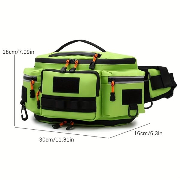 [Fishing Waist Bag] Fishing Waist Bag Outdoor Lure Fly Fishing Bag Multifunctional Waist Bag Multiple Carrying Modes Daily Travel Crossbody Bag Outdoor Sports Training Gym Bag Cycling Bag-B - Image 8