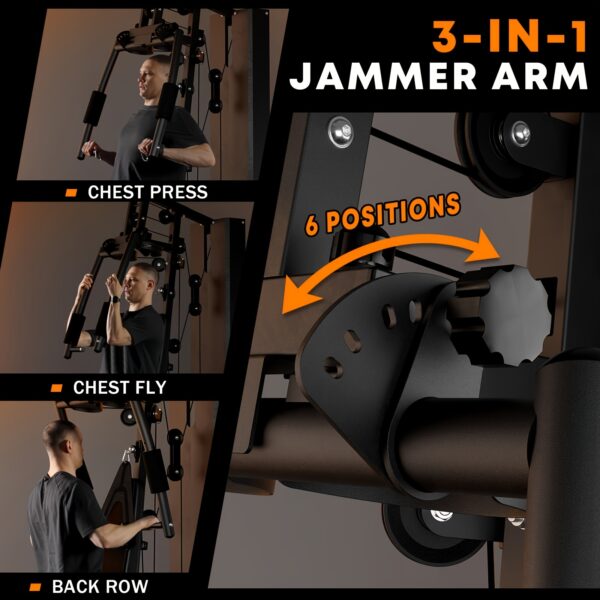 138LBS Weight Stack Home Gym Station, All In One Workout Machine For Full Body Strength Training, Multifunctional Home Gym System, Without Battery - Image 5