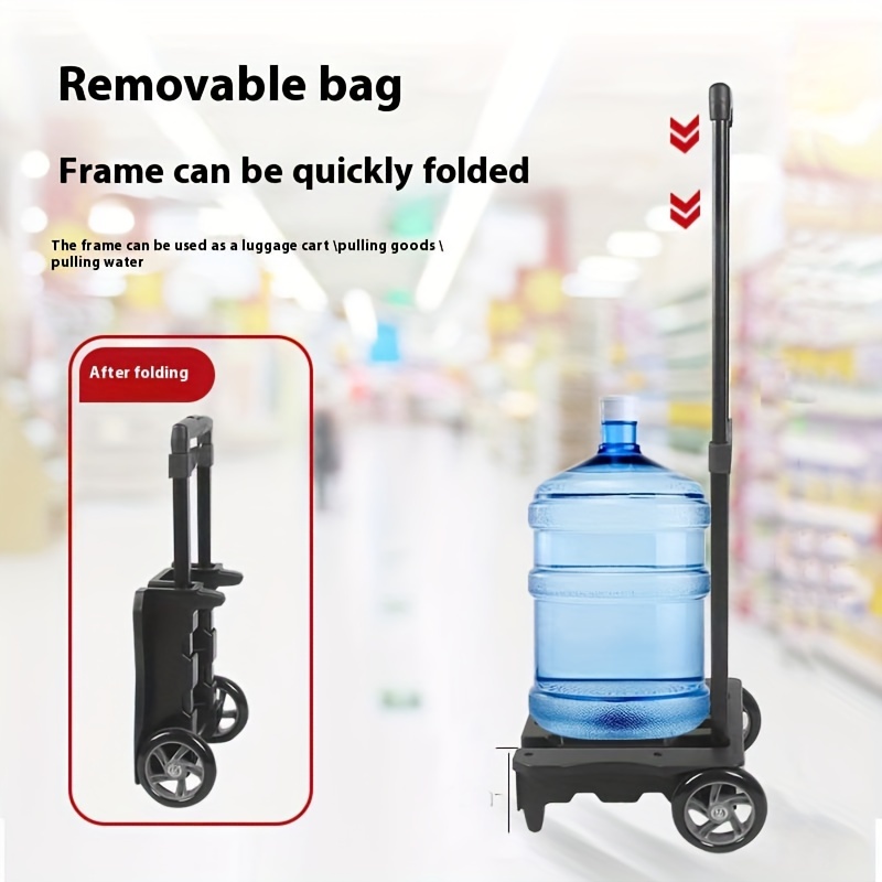 Collapsible Shopping Cart with Telescopic Tie Rod: Large Bearing PU Wheel, Raised and Widened Base, Double-Layer Insulation, Load up to 110.23LB - Image 8