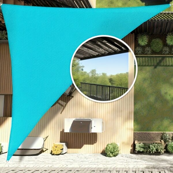 [Gray Sunshade Sail] 1 Triangular Sunshade Sail | Light Gray Outdoor Canopy Sunshade, UV Blocking - Suitable for Courtyard, Garden, Carport, Backyard - Image 5