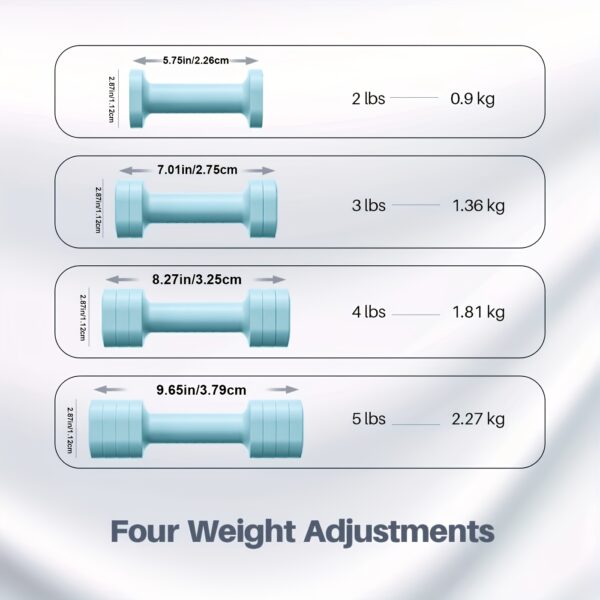 [Adjustable Dumbbell] TUDOCCY 4-in-1 Adjustable Dumbbell Set Of 2 | 2lb 3lb 4lb 5lb Free Weights Dumbbells Set for Women with TPU Soft Rubber Handle for Home Gym Exercise Training, The Perfect New Year Gift - Image 6