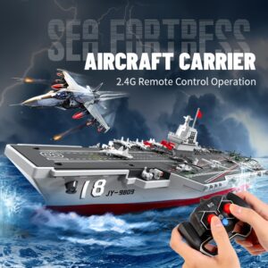 2025 1:48 RC Tactical Carrier Ship - Water-Activated Control with Modular Assembly System & Auto-Sensing Tech, Smart Battery Alert & Interchangeable Parts for Pool/Lake Battles