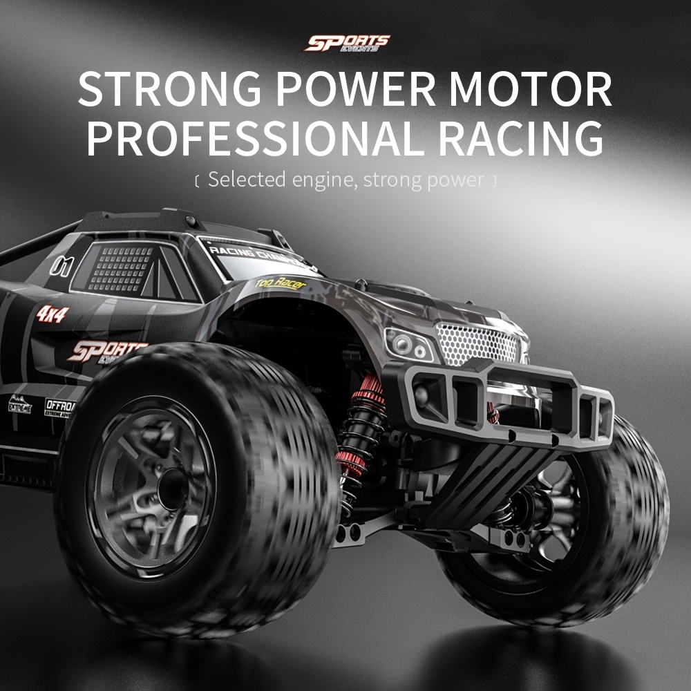 FUUY KF10 1:10 RC Off-Road Vehicle with 4x4 Four-Wheel Drive, High-Speed 2.4GHz Wireless, USB Rechargeable & 2 Lithium Batteries - Durable Plastic Remote Control Car for Outdoor Racing, Mud Terrain, Rock Climbing, RC Car, Mud Terrain Vehicle, Sleek Vehicle Design, Sturdy Construction - Image 2