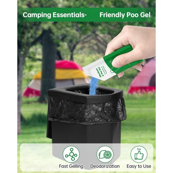 [Portable Toilet Gel] 30/60 Packets Portable Toilet Gel - Deoxyribonucleic Acid (DNA) & Water, 0. Protein Powder, 0. Collagen - Hypoallergenic, 50x Coverage, 30g Gel Powder for Camping, Hiking, Emergency Outdoor Toilet, Camping Toilet, Hiking Essentials, Portable Gel Powder, Collagen Powder - Image 4