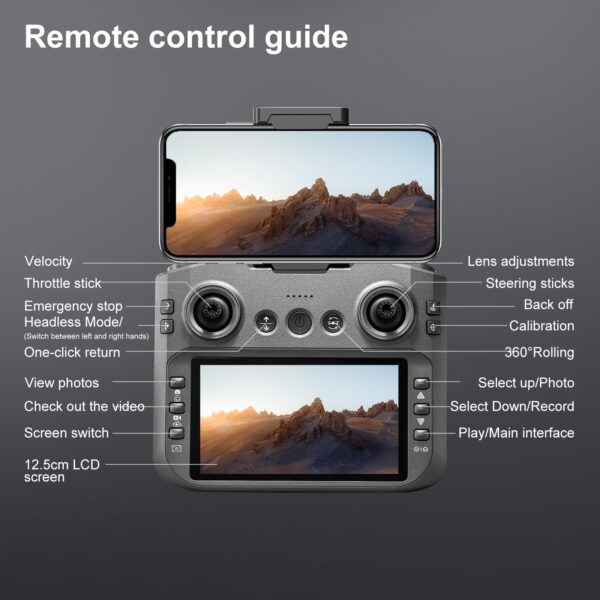 S156 Drone with 4.92" Remote Controller, Brushless Motor, Optical Flow Positioning, Wi-Fi FPV Quadcopter, One-Button Takeoff/Landing, Indoor/Outdoor, Beginner-Friendly Drone with Long Flight Time - Ideal Gift for Adults & Drone Enthusiasts, High Quality Drone, Outdoor Flying, Vibrant Style, Sleek Design, Durable Construction, Efficient Motors - Image 4
