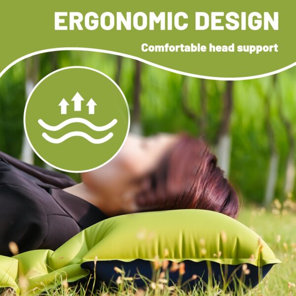 [Portable Sleeping Pad] Thick Self-Inflating Camping Sleeping Pad | Portable Air Mattress Bed Roll for Hiking and Traveling on Cold Ground - Image 4