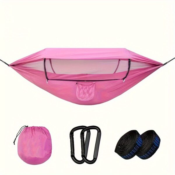 [Nylon Hammock] Portable Double-Nylon Hammock Tent | with Mosquito Net & Sun Shade, Woven Outdoor Sleeping Gear, Hand Washable | for 1 or 2 Person Capacity, Backpacking, Travel, Garden, Park - Image 11