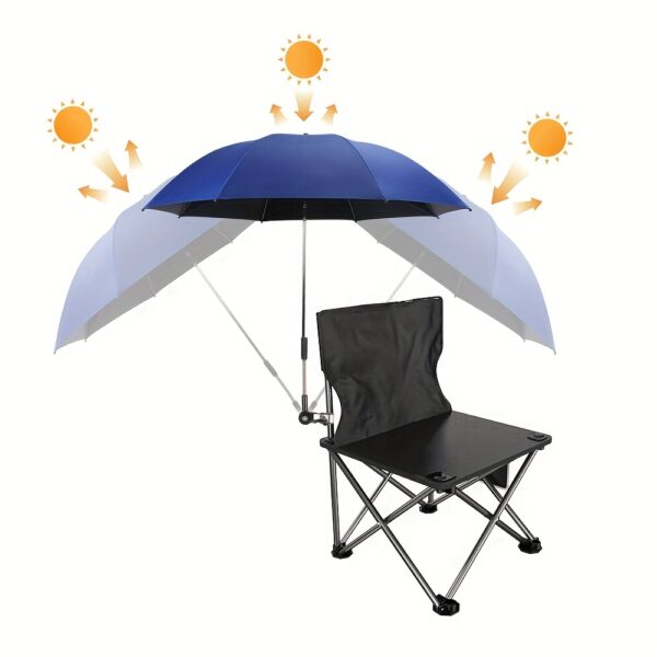 47" Portable Chair Umbrella with Clamp - 360-Degree Swivel, Adjustable Height, Alloy Steel Frame, Easy Wipe Clean, Ideal for Beach Chairs, Strollers, Wheelchairs & Golf Carts - Classic Blue - Image 8