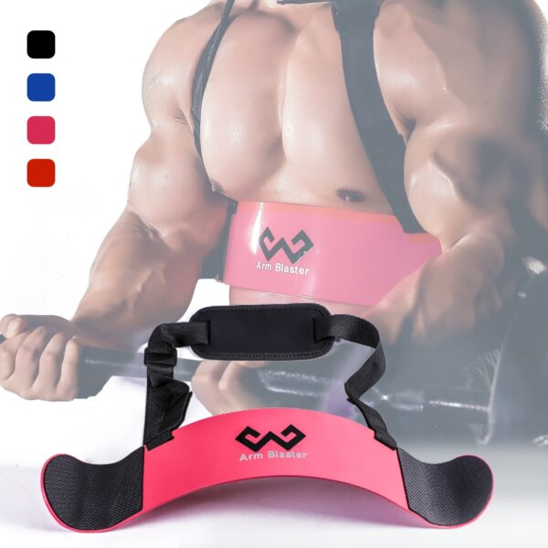 [MANUEKLEAR Arm Blaster] MANUEKLEAR Adjustable Thick Iron Arm Blaster Bicep Curl Bar | Black with Red Logo, Barbell Curl Assist for Strength Training, Sleek Design, Durable Construction - Image 8