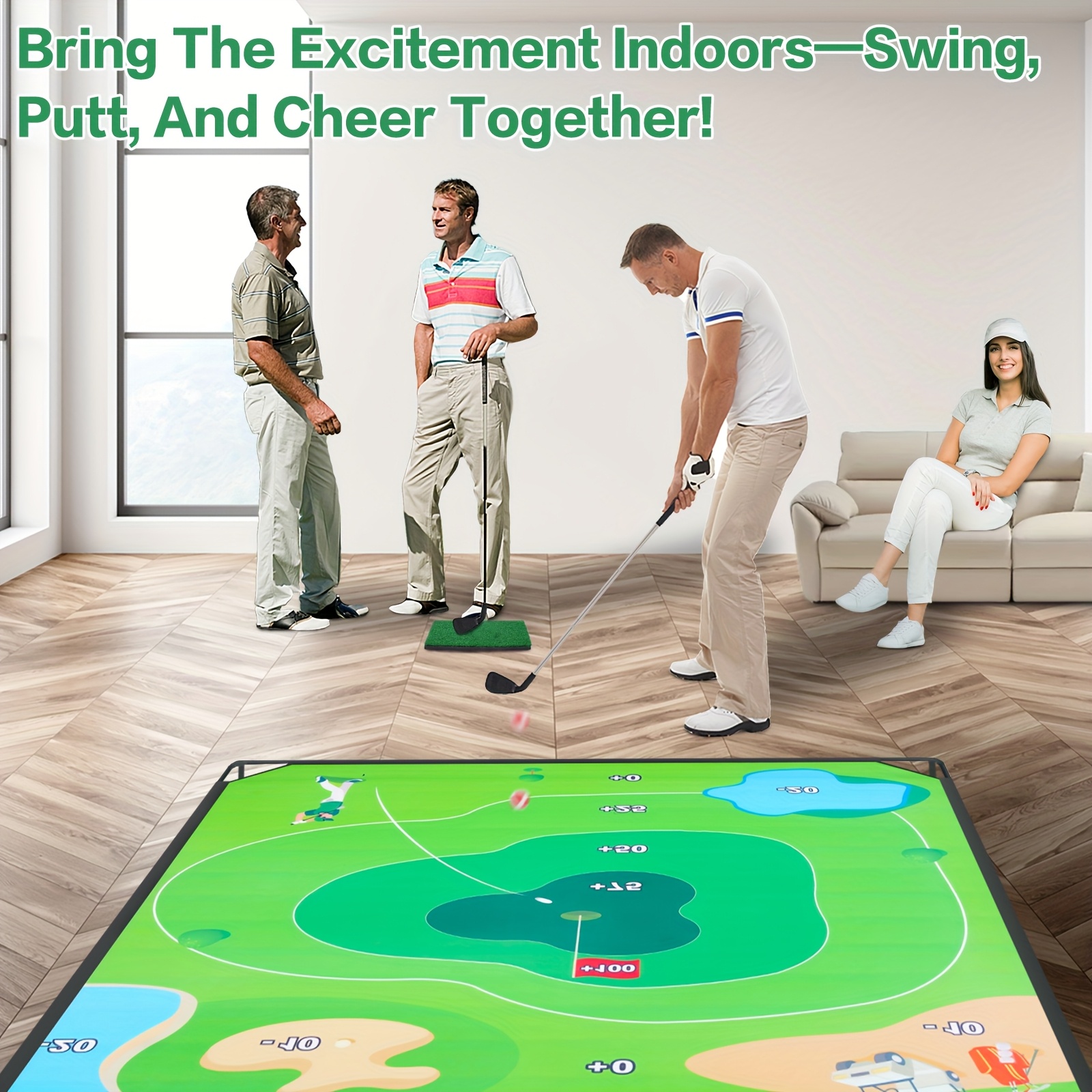 70"x70" Portable Golf Chipping Game Set for Indoor, Outdoor Backyard & Lawn Games, Easy Setup Family Golf Gifts - Image 2