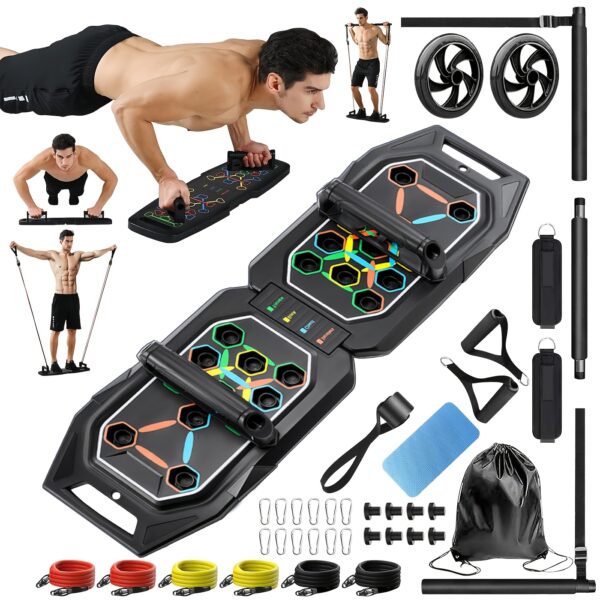 [Home Gym Push-Up Trainer Board] Versatile Push-Up Board for Home & Gym - Chest Muscle Trainer, Strength Training Aid, Non-Electric, Durable PP Material, Black