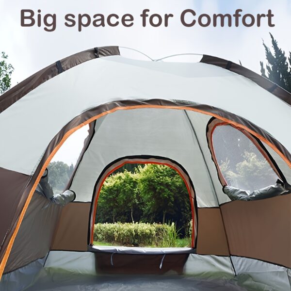 [Luxury Camping Tent] ALPACA OUTDOORS 4-Person Luxury All-Season Family Camping Tent | 2 Doors & 2 Windows, Durable O-Shaped Shape, 1 Sun Shelter, Portable Shelter for Outdoor Adventures - Image 6