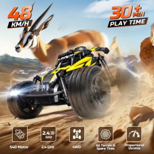 High-Speed RC Off-Road Truck with All-Terrain Performance, 2.4GHz Remote Control, 30+ MPH Racing, USB-Rechargeable, All-Terrain Tires for Kids, Adults, Birthday & Friday Gifts - Red/Yellow Racing Car, Outdoor Adventure, Sporty Look, Sturdy Build, Adult Hobby, Rugged Design, Rechargeable Battery, Remotecontrolled Vehicle
