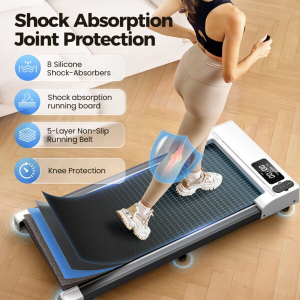 [2-in-1 Walking Pad] 2.5HP 2-in-1 Portable Under Desk Walking Pad Treadmill | Lightweight Home Office Fitness Treadmill with Remote Control & LED Display, 265Lbs Capacity, Quiet, Stepping, Walking Training, Mother's Day Gifts