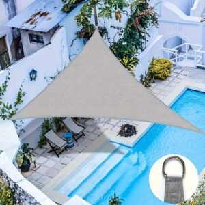 [Gray Sunshade Sail] 1 Triangular Sunshade Sail | Light Gray Outdoor Canopy Sunshade, UV Blocking - Suitable for Courtyard, Garden, Carport, Backyard