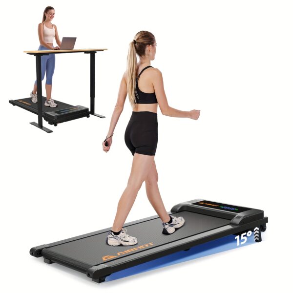 [2-in-1 Airhot Treadmill] 2-in-1 Airhot Portable Incline Walking Pad & Treadmill with Remote Control, 265LB Weight Capacity, 2.5HP Compact Design, LED Display for Home Workouts - Black, Treadmills for Home Exercise - Image 9