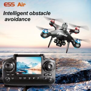 E55 Air Drone with Dual Cameras, One-Key Takeoff/Landing, Headless Mode, WiFi & Multi-Directional Flight, Screen-Controlled Remote for Outdoor Aerial Photography