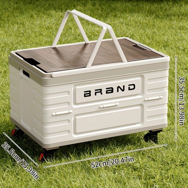 ZHOHO TANT 17.44gal Foldable Outdoor Storage Box with 360° Swivel Wheels & Handle, Durable Plastic Portable Crate for Camping, Shopping, Picnics - Multi-Purpose Space-Saving Design, Camping Storage, Picnic Essentials Carrier, Box,Cabinet,Rack for Outdoor Storage - Image 4
