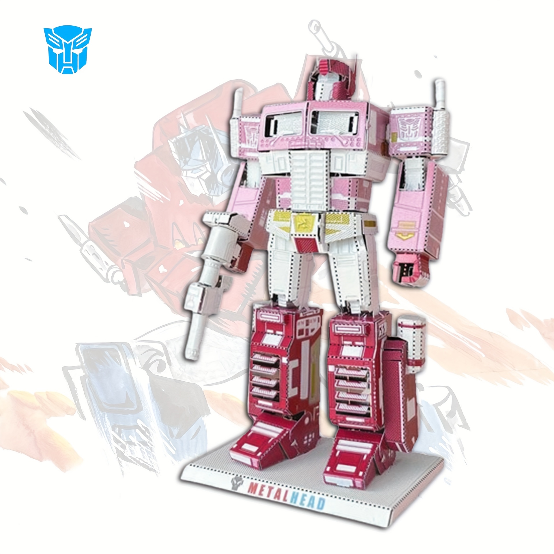 Miniature figurine set, wild mold of Transformers, color Optimus Prime, metal DIY assembly model, no glue for 3D metal puzzle, birthday gift, brain exercise, holiday surprise - Image 4