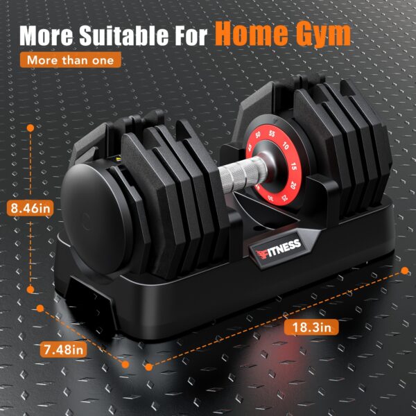 110 (55 Lbs 1 Pair)/55/80 Lbs Adjustable Dumbbell Set With Base - Non-slip Textured Handle, 1 Second Weight Adjustment, Octagonal Design, Suitable For Home Gym Exercise, Strength Training Equipment, Suitable For Men/women - Image 9